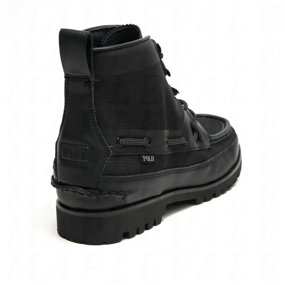 Polo Ralph Lauren Ranger Mid Ballistic Nylon Boots Men's Sz 9.5 Black Oxford NIB